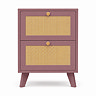 front on cut out image of pink clay 2 drawer bedside table