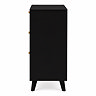 side on cut out image of three drawer black chest