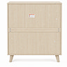 cut out back facing image of natural three drawer chest