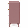 side on cut out image of pink clay three drawer chest