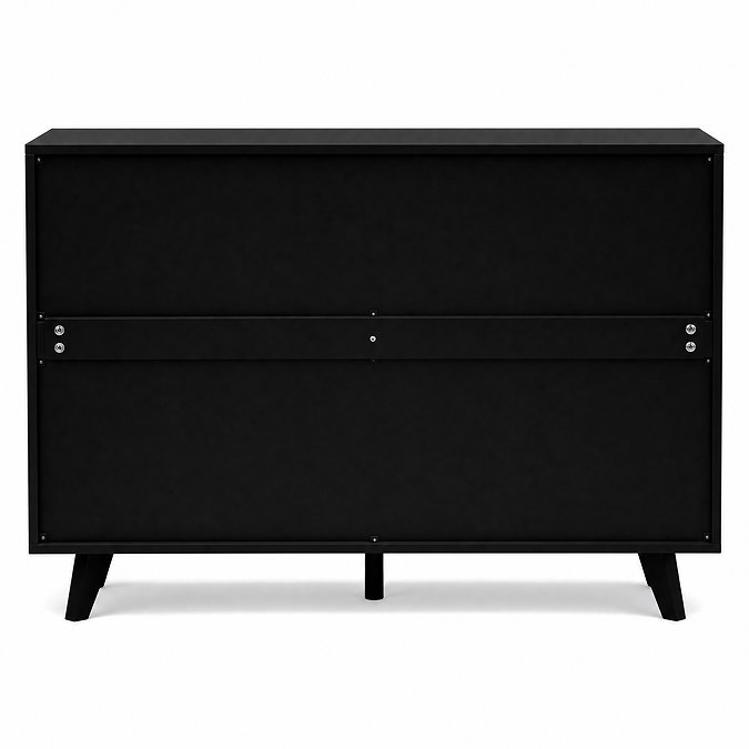 back facing cut out image of black six drawer chest