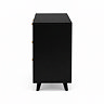 cut out side on image of black six drawer chest