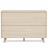 back facing cut out image of natural coloured six drawer chest
