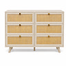 front on cut out image of rattan fronted six drawer chest