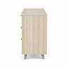 side on cut out image of natural six drawer chest