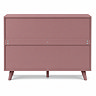 back on cut out image of pink clay six drawer chest