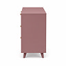 side on cut out image of pink clay coloured six drawer chest
