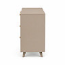 side on cut out image of taupe six drawer chest