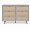 front on cut out image of taupe six drawer chest