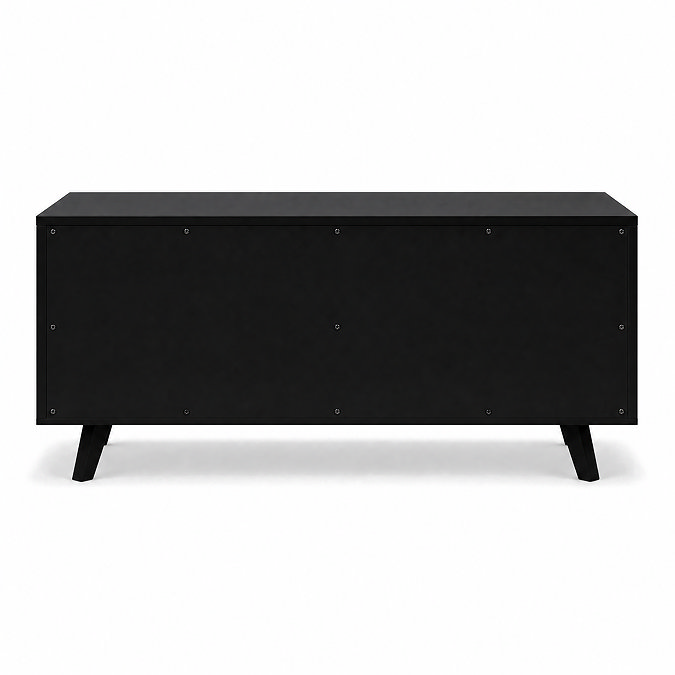 reverse cut out image of black coffee table