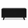 reverse cut out image of black coffee table