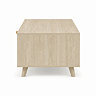 side on cut out image of natural rattan coffee table