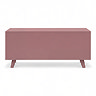 reverse cut out image of pink clay rattan coffee table