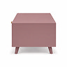 side on cut out image of pink clay rattan coffee table
