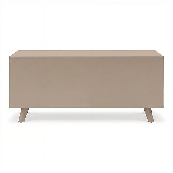 reverse cut out image of taupe coffee table