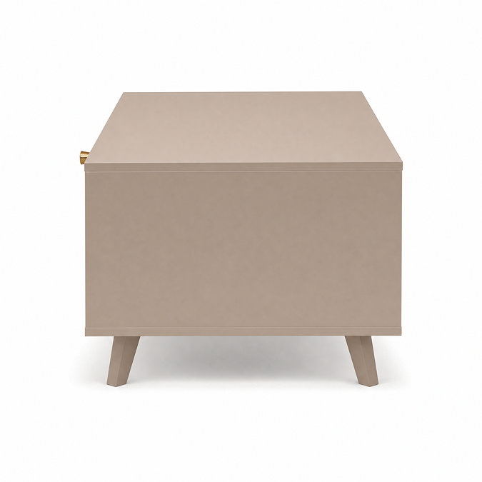 side on cut out image of taupe coffee table