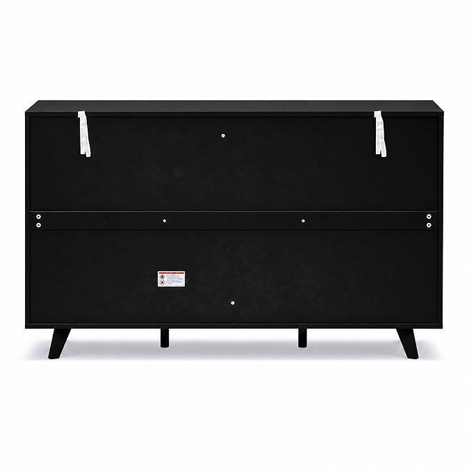 back facing cut out image of black three drawer sideboard
