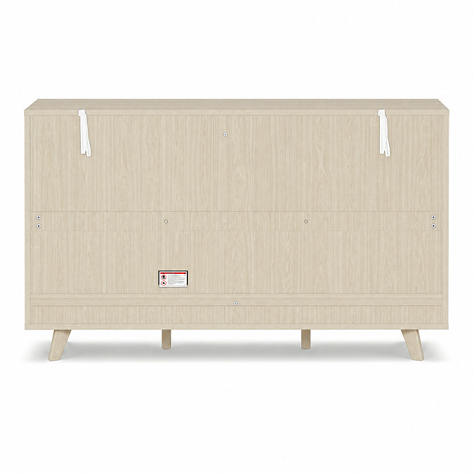 back facing cut out image of natural three drawer sideboard