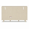 back facing cut out image of natural three drawer sideboard