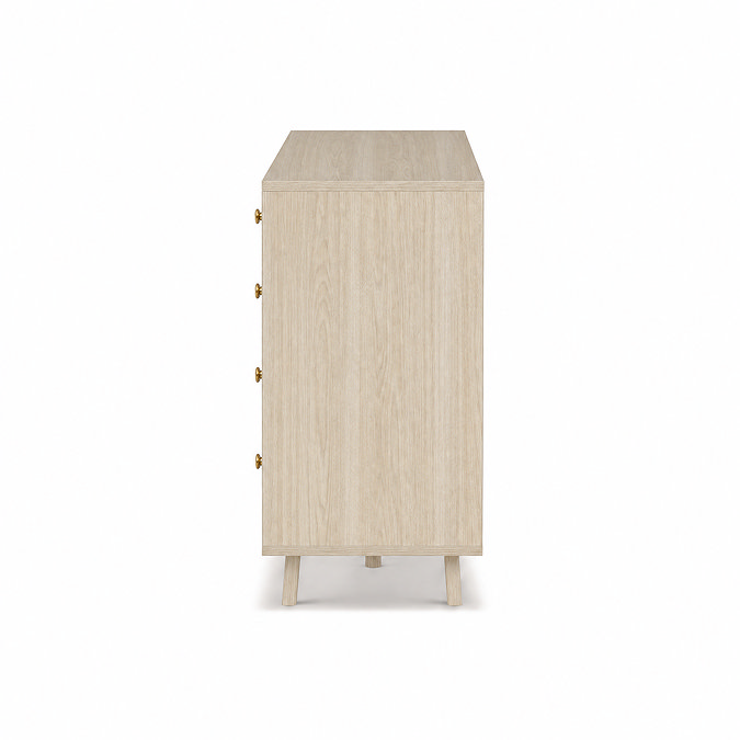 side on cut out image of natural coloured three drawer sideboard