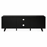reverse cut out image of back of black tv unit