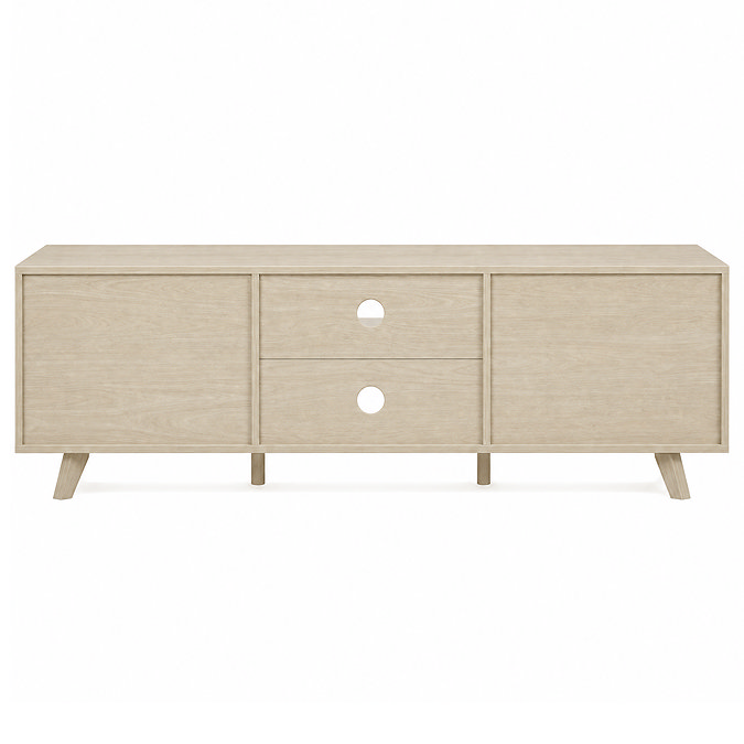 reverse cut out image of natural rattan large tv unit