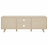 reverse cut out image of natural rattan large tv unit