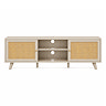 front on cut out image of natural rattan large tv unit