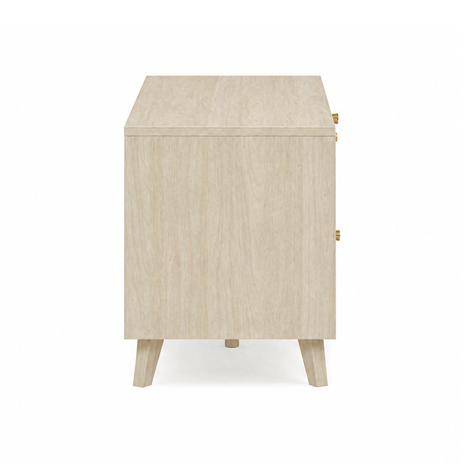 side on cut out image of rattan large tv unit in natural