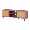 angled cut out image of pink clay large tv unit with rattan doors