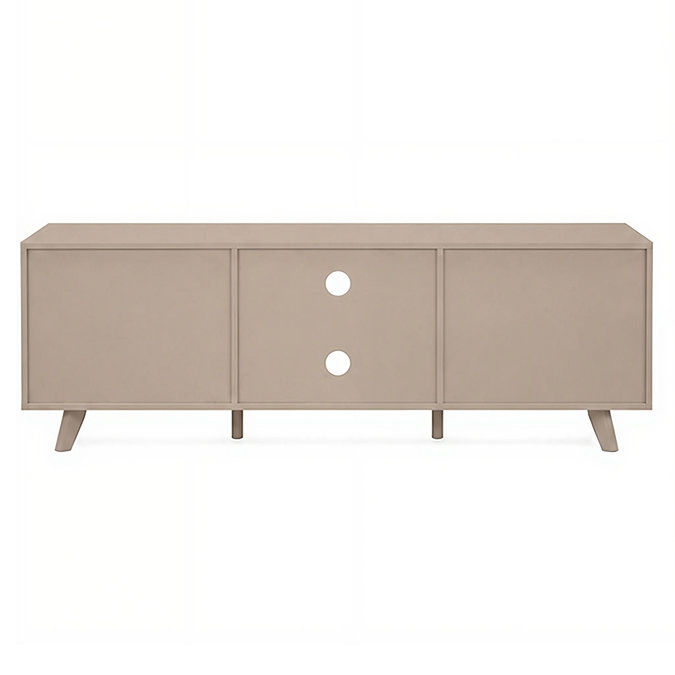 reverse cut out image of taupe rattan large tv unit