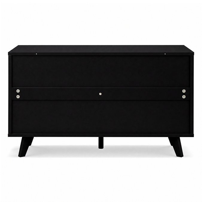 reverse cut out image of black small tv unit