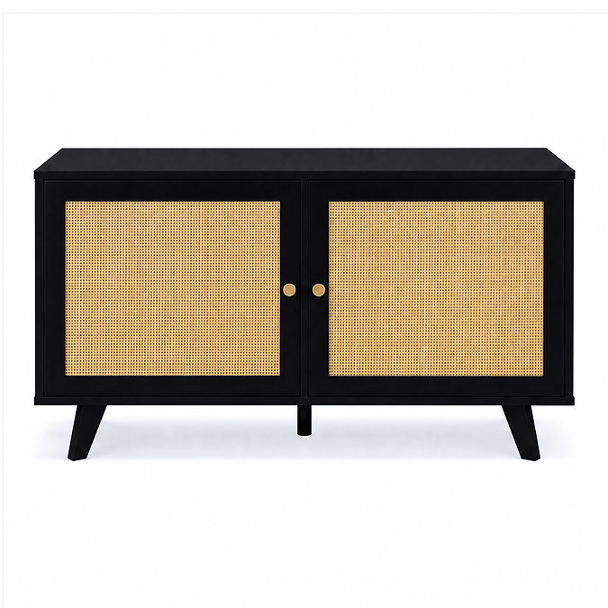 front on cut out image of rattan willow two door tv unit