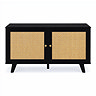 front on cut out image of rattan willow two door tv unit