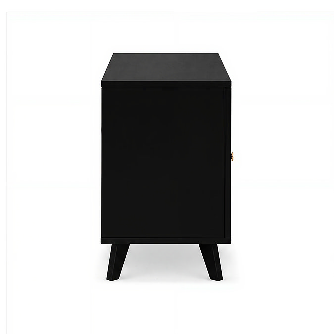cut out side on image of black small tv unit