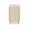 side on cut out image of small rattan tv unit natural