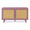 front on cut out image of pink clay small tv unit
