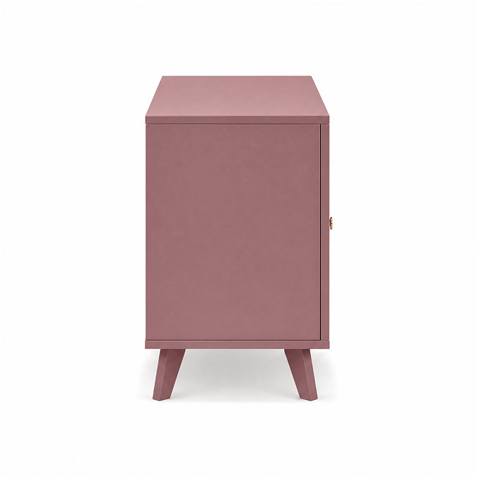 side on cut out image of pink clay small tv unit