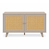 front on cut out image of small tv unit with rattan doors