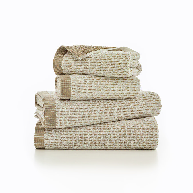 willow weave stripe natural towels image