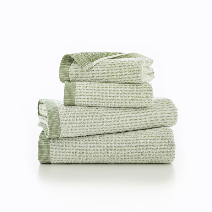 Willow Weave Sage green towels image