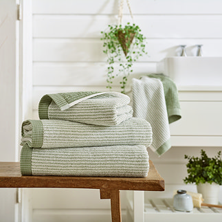 Willow Weave Sage green towels image