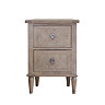 image cut out on white background of ashy wood 2 drawer bedside table
