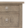 close up image cut out on white background of ashy wooden chest with subtle elegant pattern