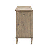 side on image cut out on white background of ashy wood chest of drawers