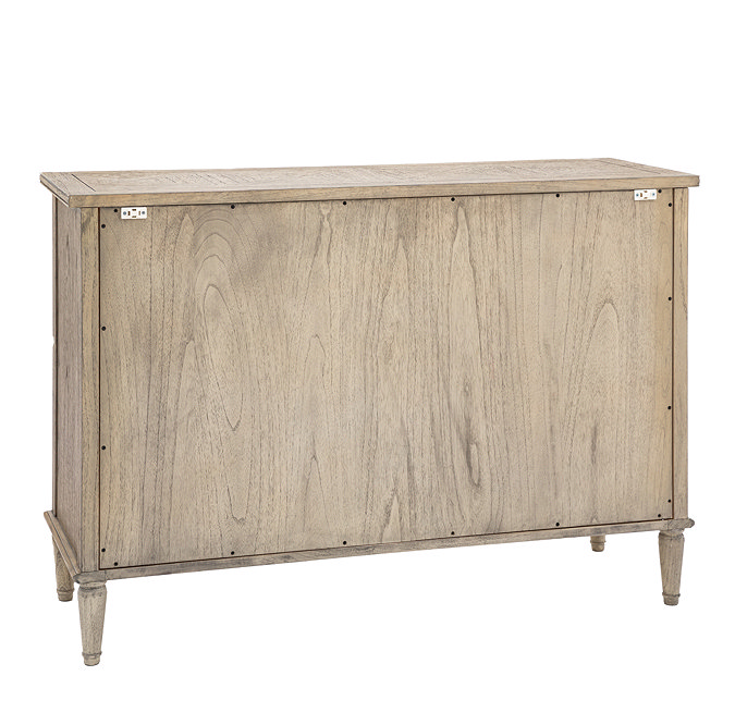 back image cut out on white background of ashy wood chest