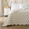 Woodblock Floral Reversible Soft Bedspread - Clay carousel image
