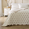 Woodblock Floral Reversible Soft Bedspread - Clay main image