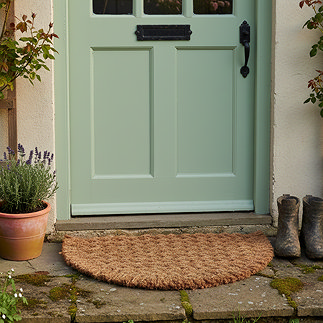 Woven Coir Semi Circle Doormat Outside Door