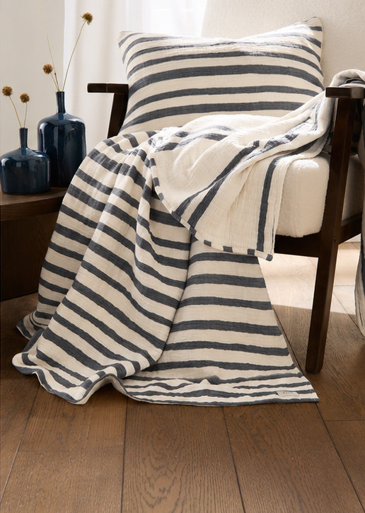 woven stripe dusk blue joint shor